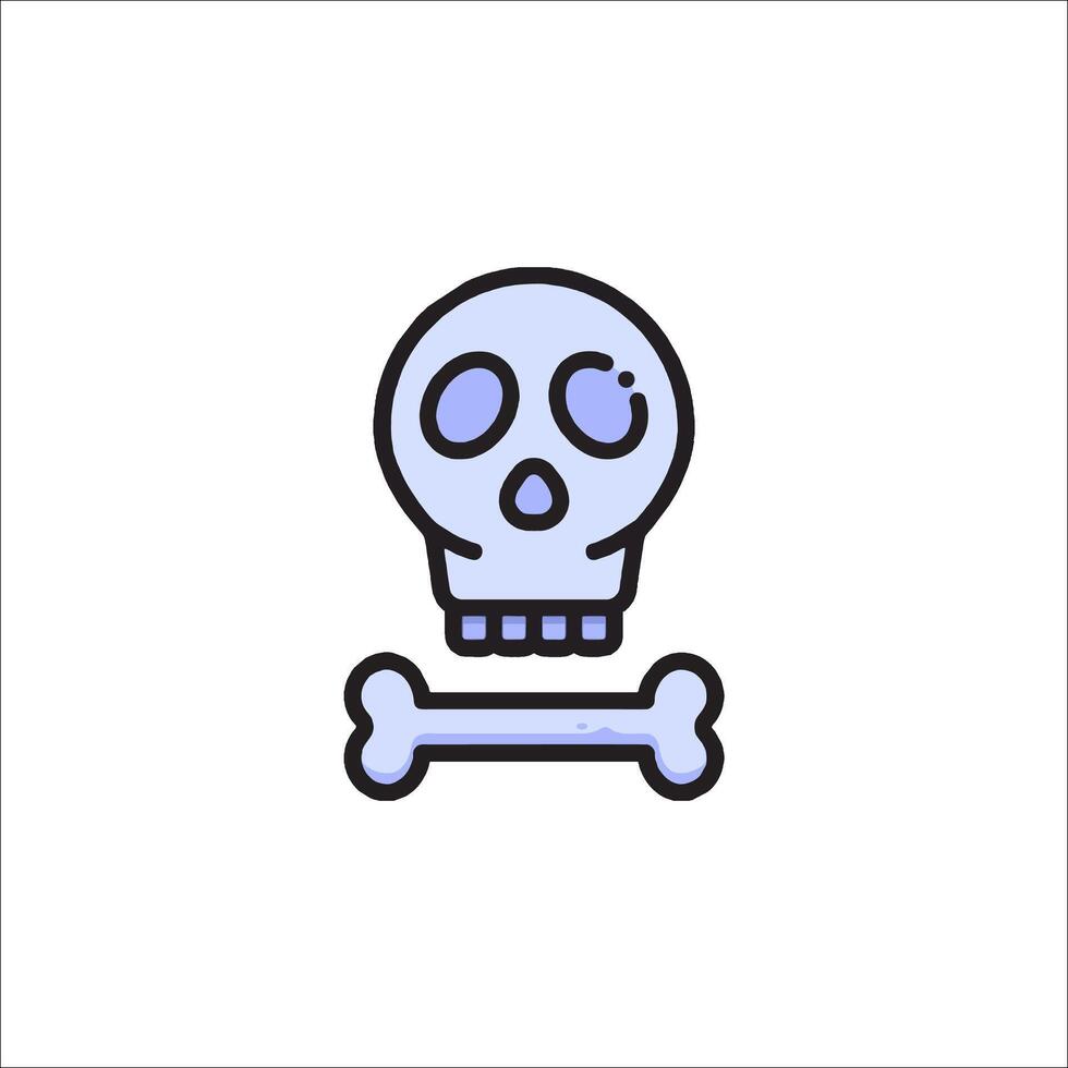 A skull and bone icon on a white background vector