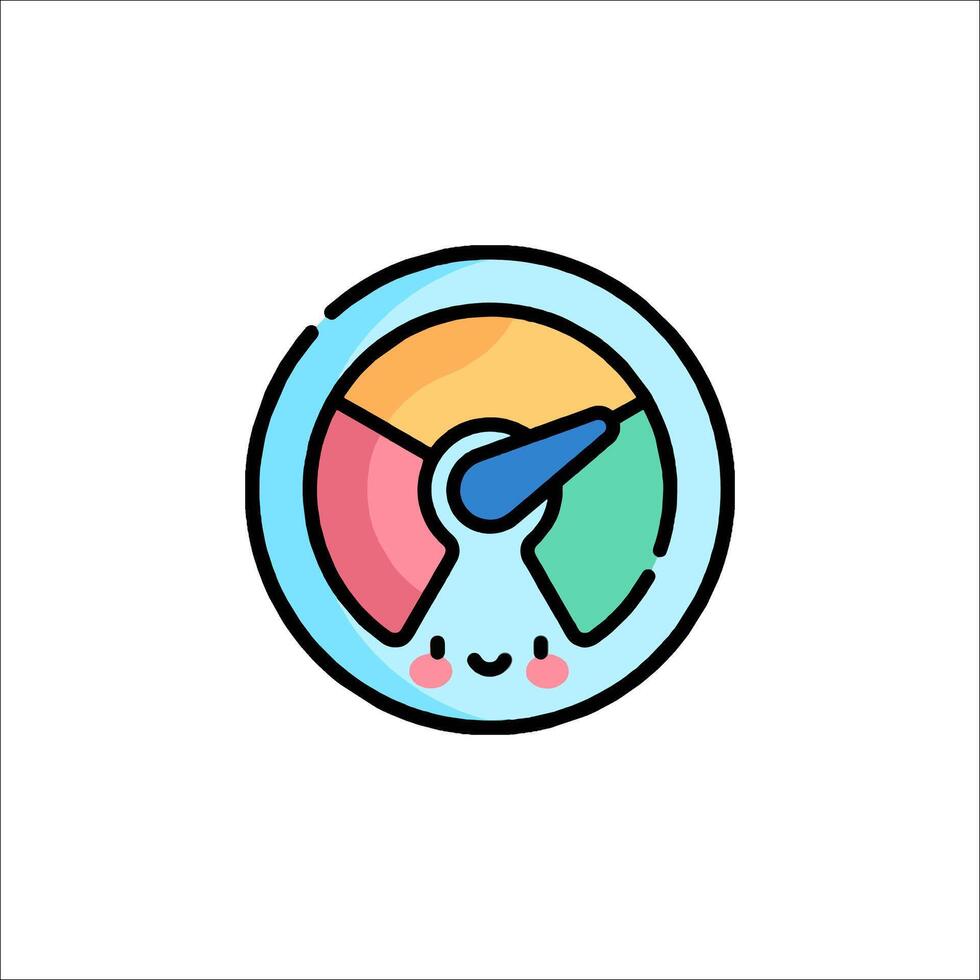A colorful meter with a smiley face vector