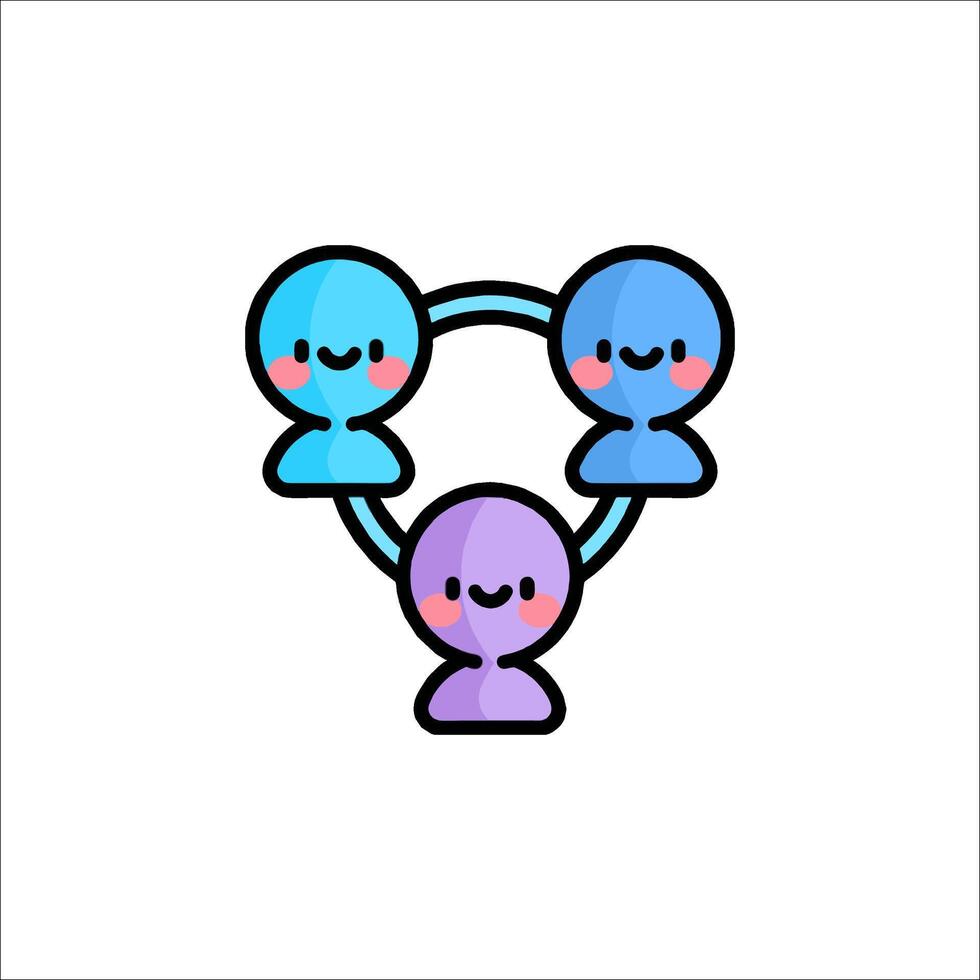 A group of people with different colors and shapes vector