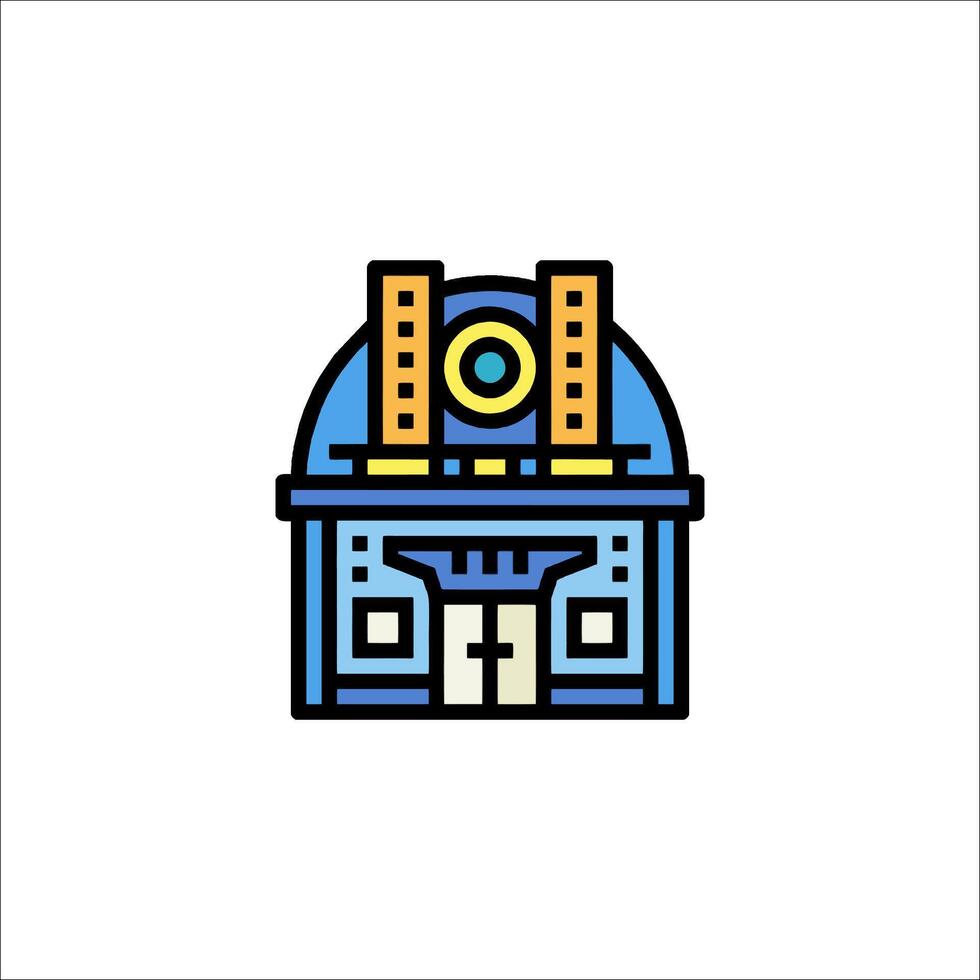 A building with a clock on it vector