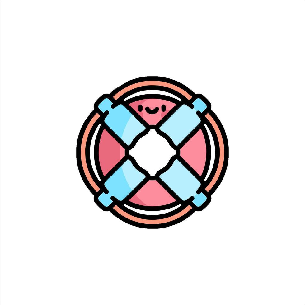 A cartoon logo for a life preserver vector