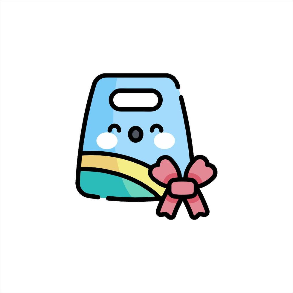 A cute blue bag with a bow on it vector