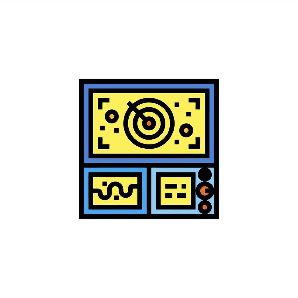 A computer monitor with a target on it vector