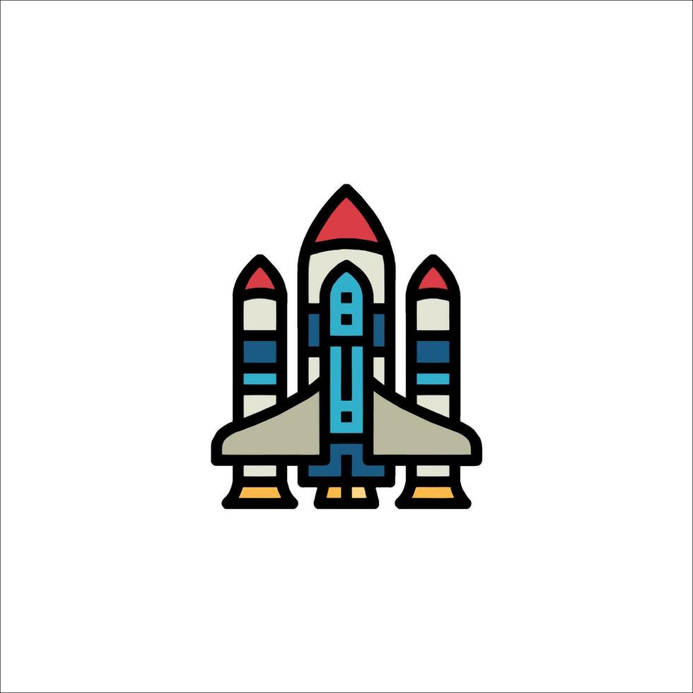 Space shuttle icon illustration vector
