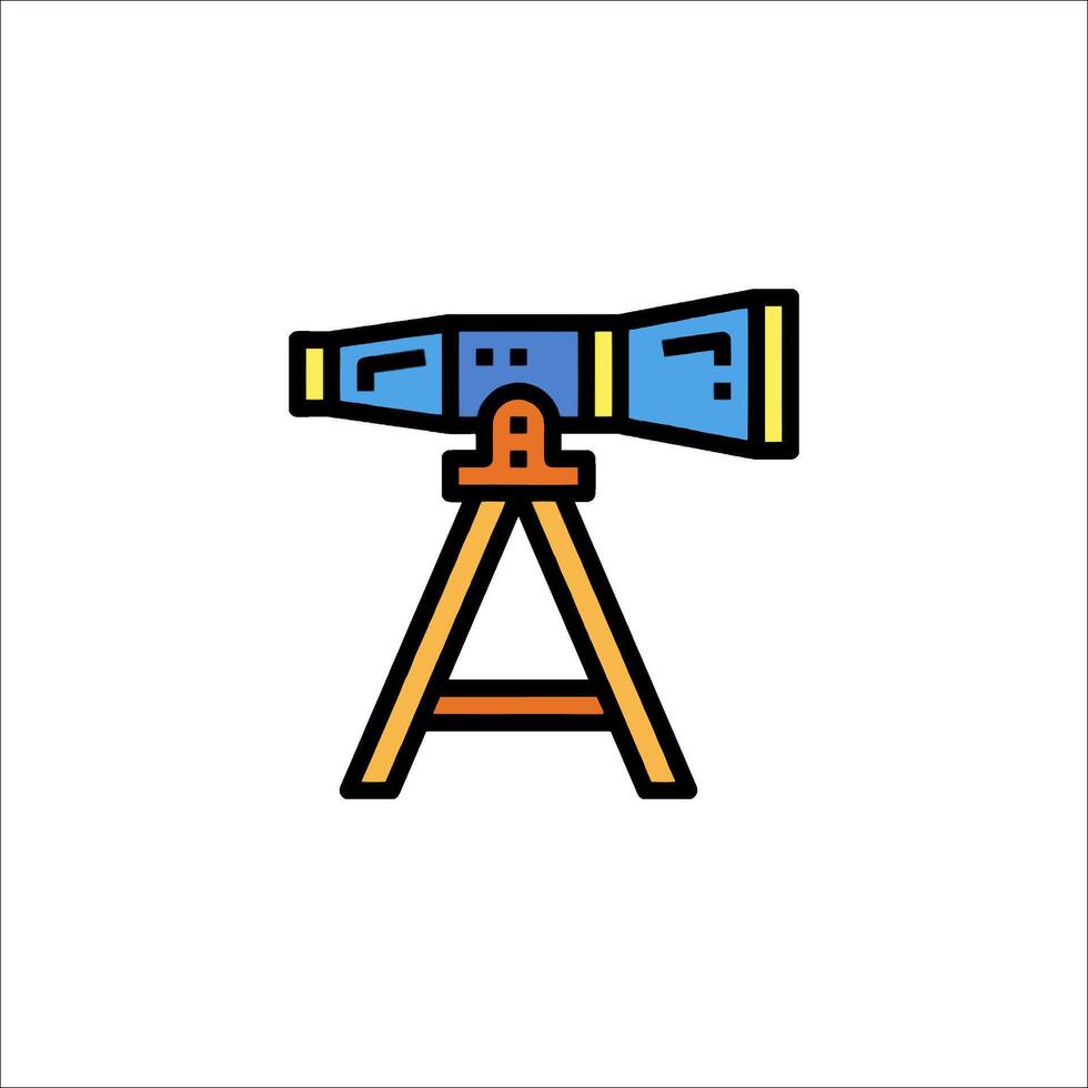 A telescope icon on a tripod vector
