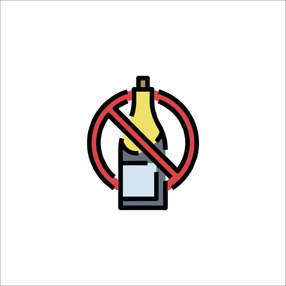 No alcohol sign icon isolated on white background vector