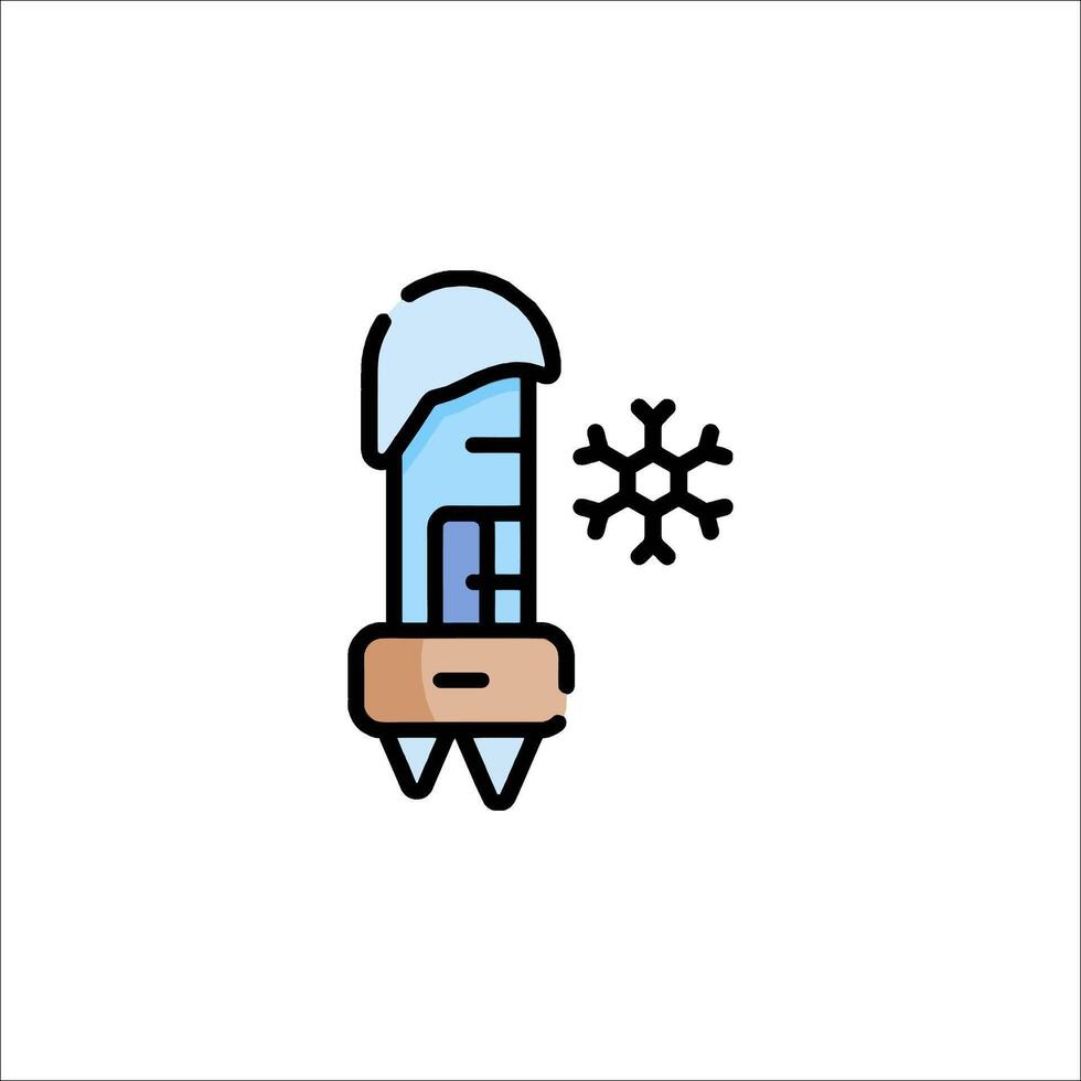 A cartoon snowflake and a thermometer icon vector