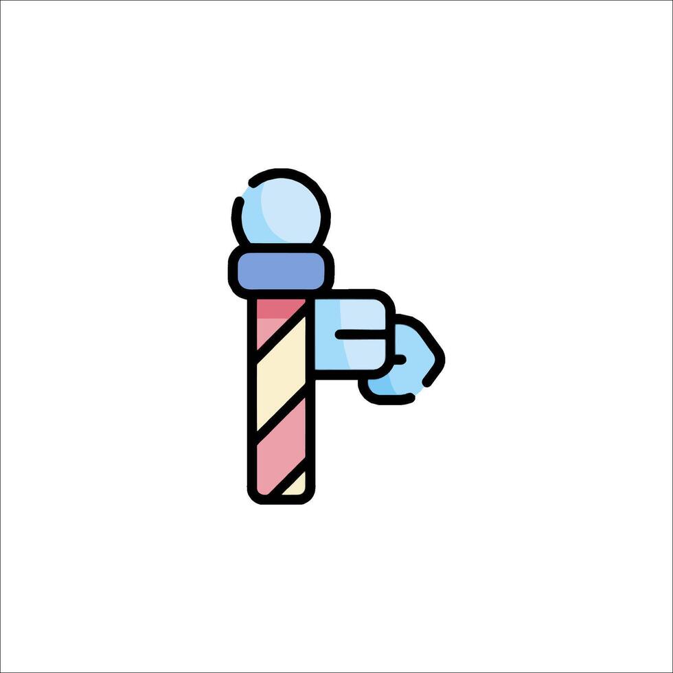A colorful candy cane with a pink and blue stripe vector