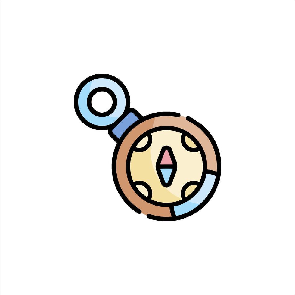 A cartoon compass icon on a white background vector