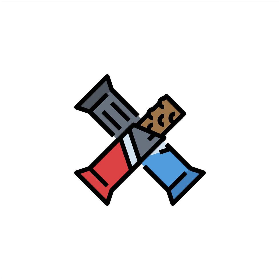 A red and blue pencil and a pencil vector
