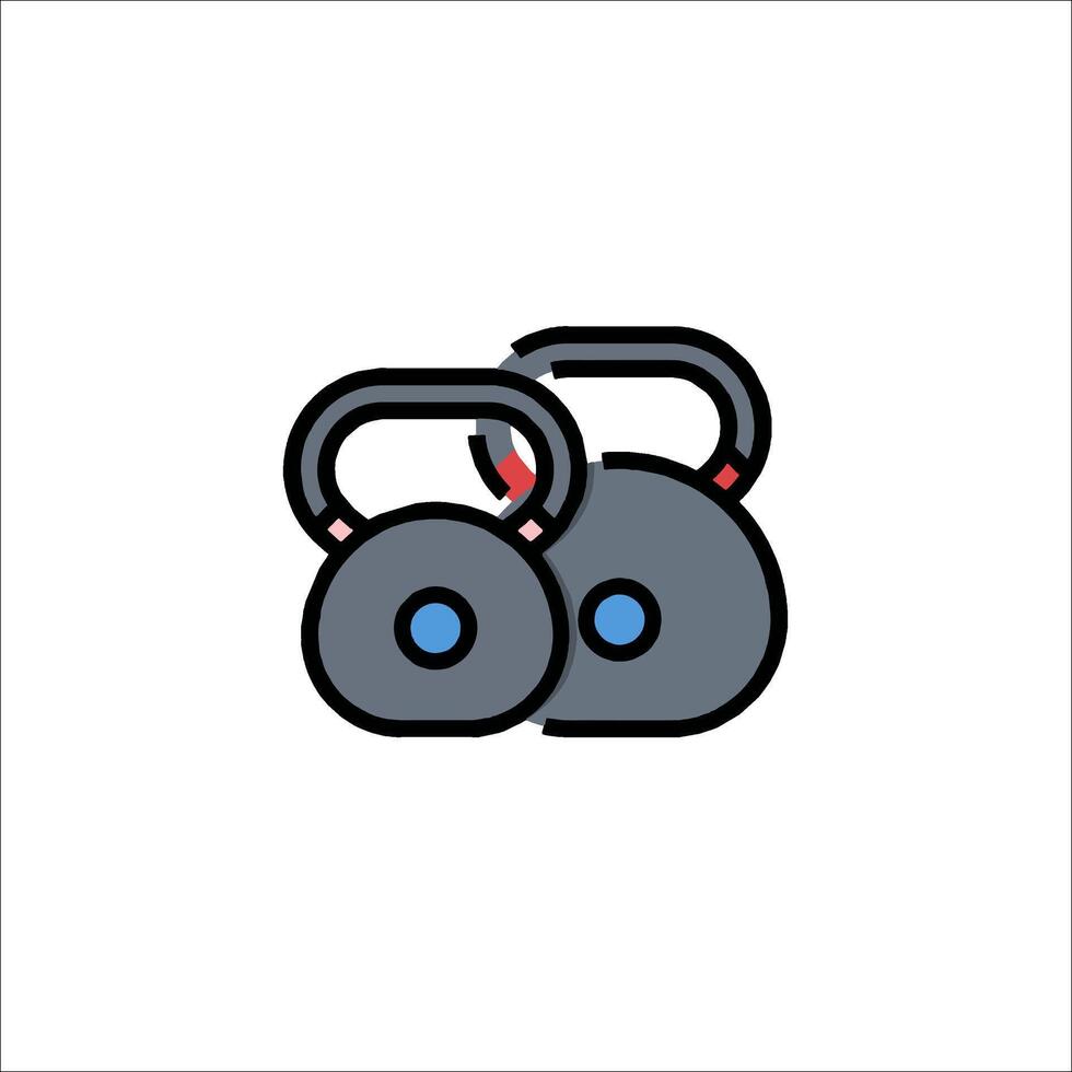 Two kettlebells on a white background vector