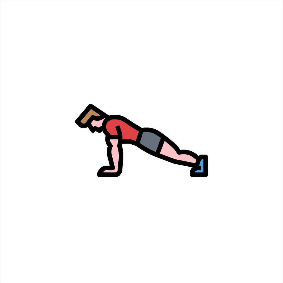 A man doing push ups on a white background vector