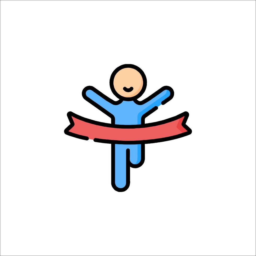 A man holding a ribbon icon vector