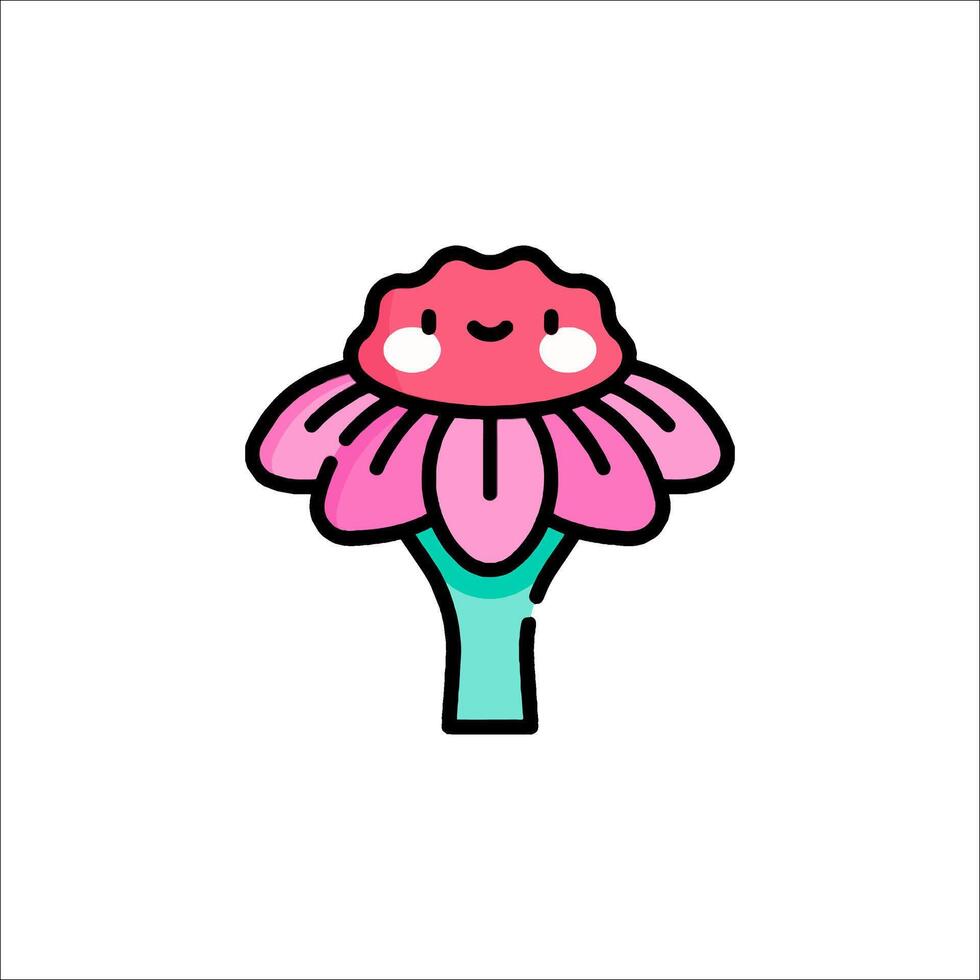 A cute flower with a smile on it vector