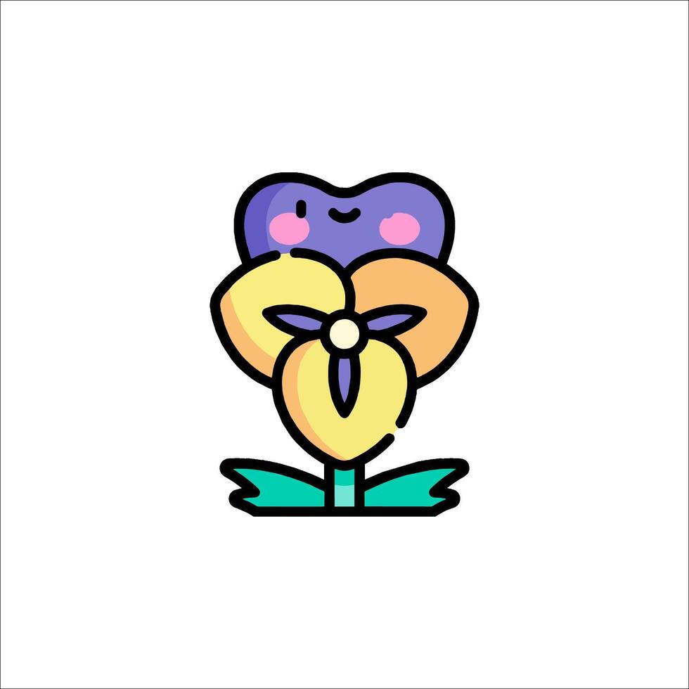 A cute flower with a heart on it vector