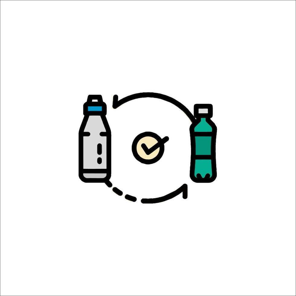 A bottle and a bottle of water are shown in a circle vector