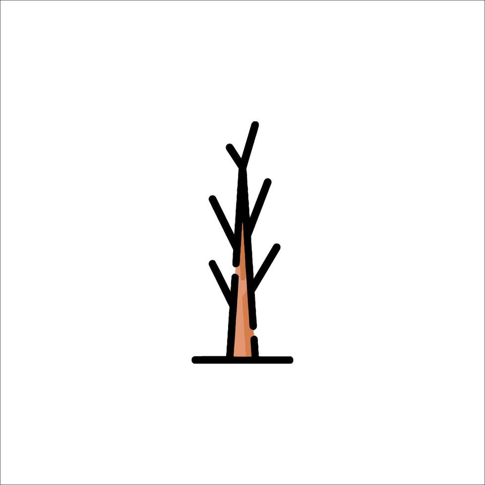 A tree with no leaves on it in a flat style vector