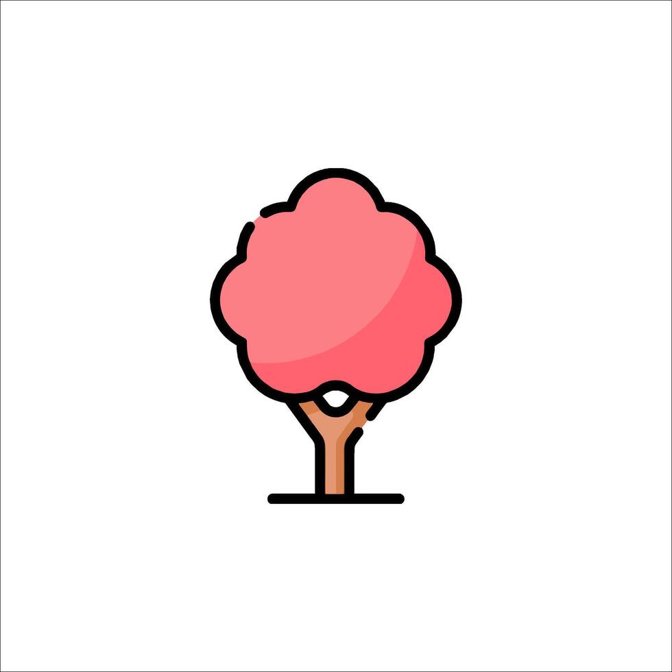 A pink tree icon on a white background vector
