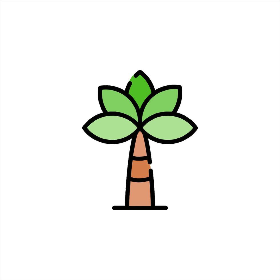 A palm tree icon in a flat style vector