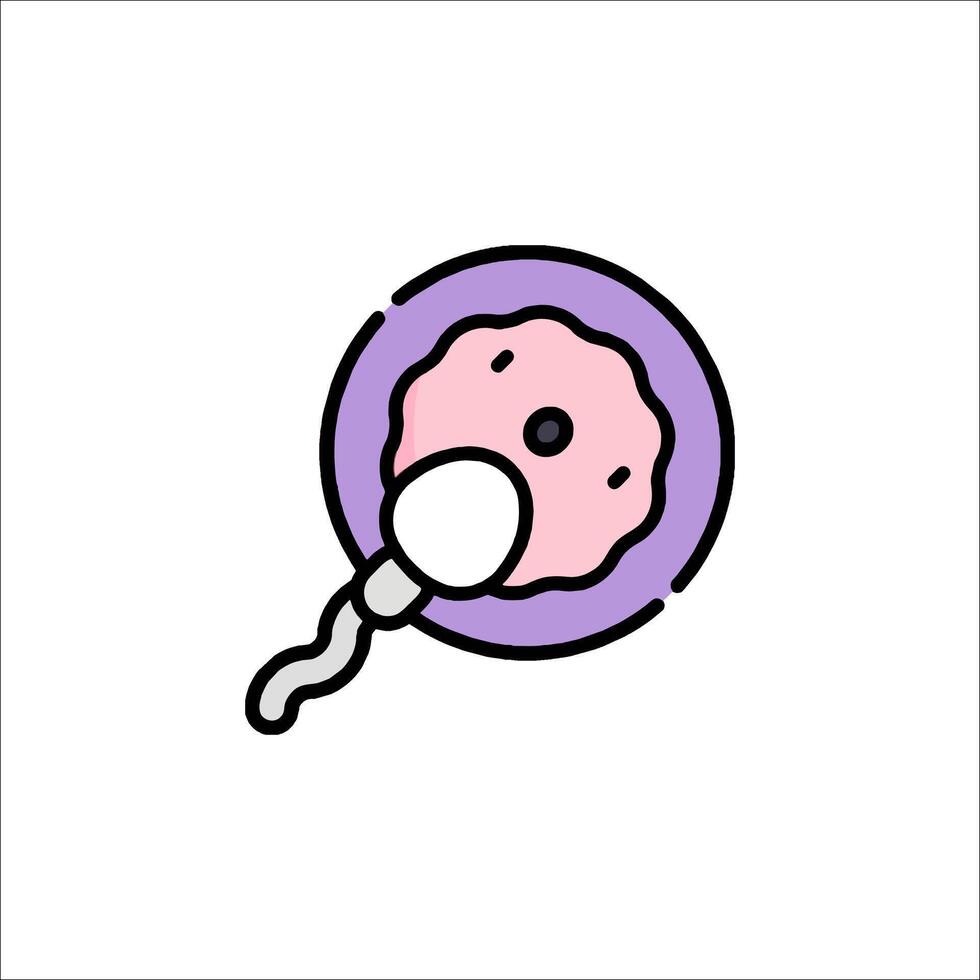 A pink and purple donut with a baby inside vector