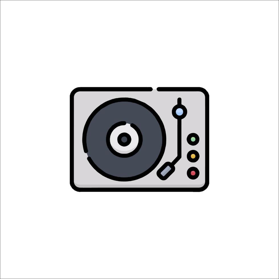 Dj turntable icon illustration vector