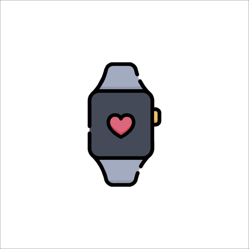An apple watch with a heart on it vector
