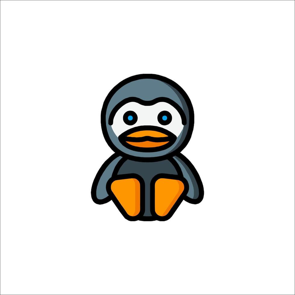 A penguin in a hoodie sitting on the floor vector