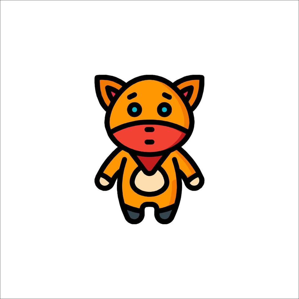 A cartoon fox with a red bandana on its head vector