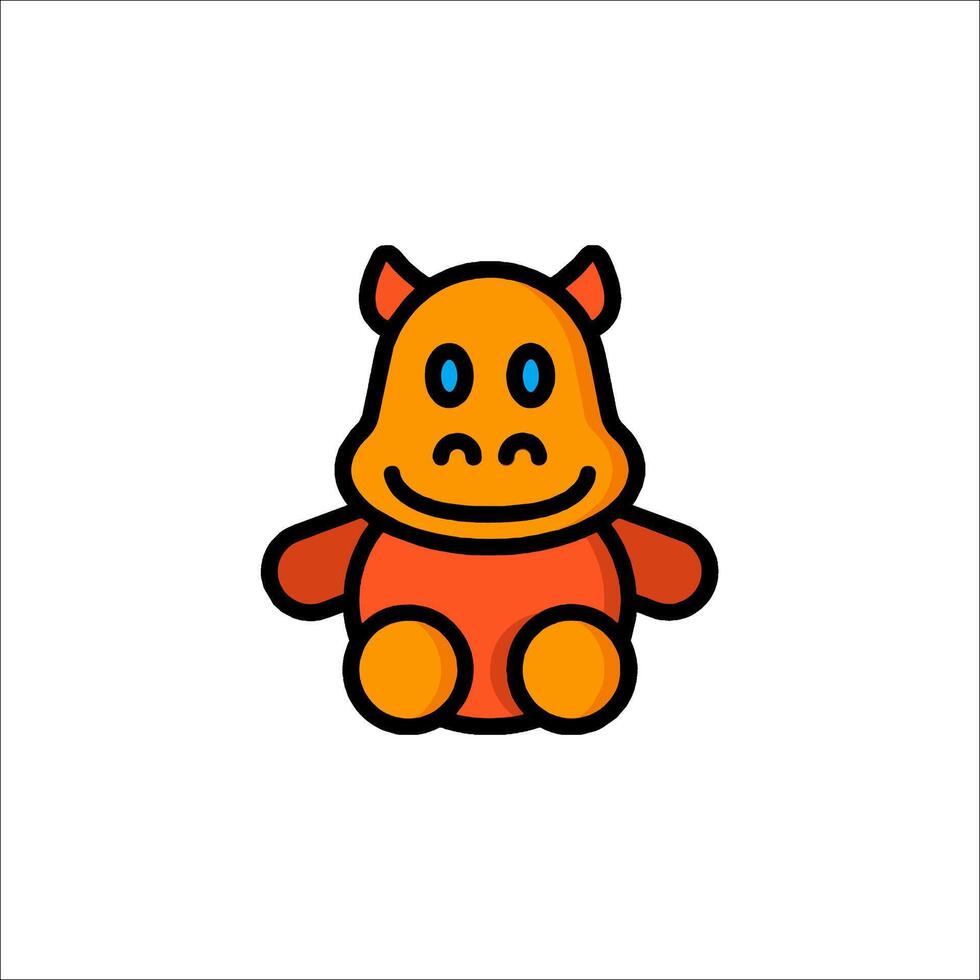 A cartoon orange and blue devil with blue eyes vector