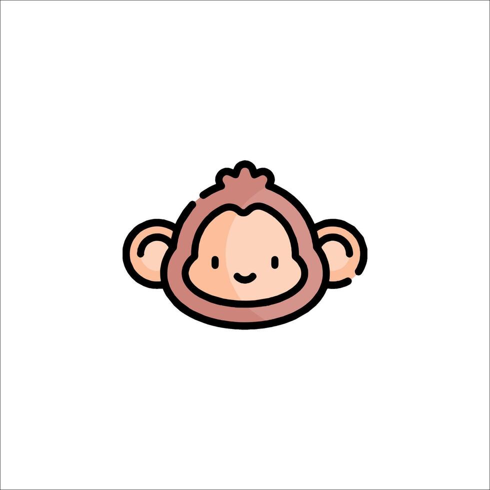 A cartoon monkey face with a pink background vector