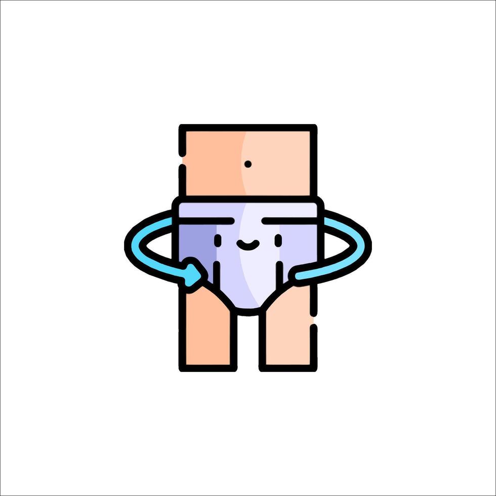 A cartoon diaper with a baby in it vector
