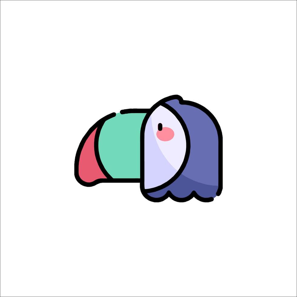 A cute toucan bird icon with a pink nose vector