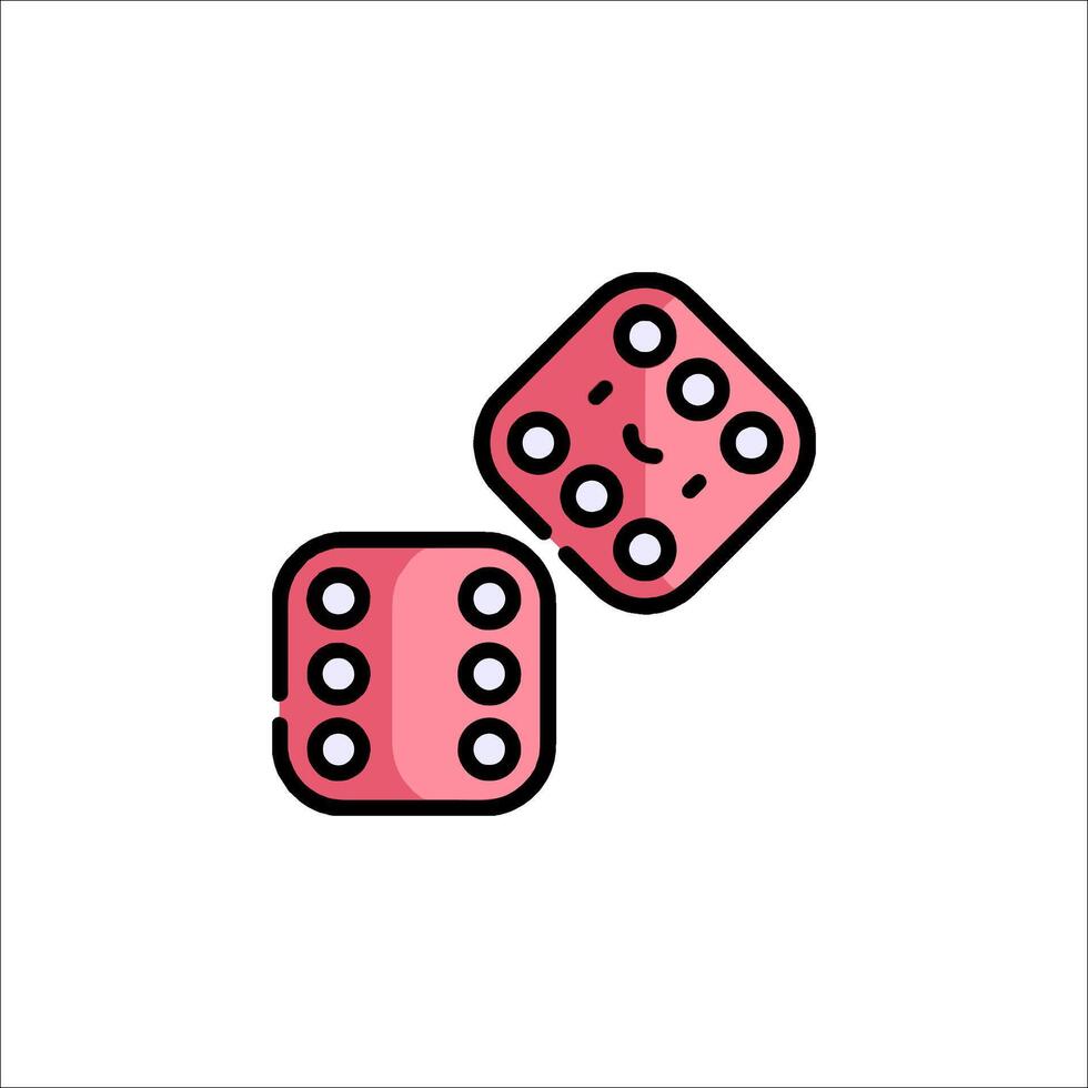 Two dice icons on a white background vector