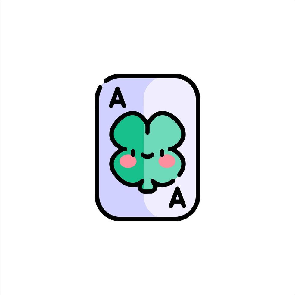A card with a green clover on it vector