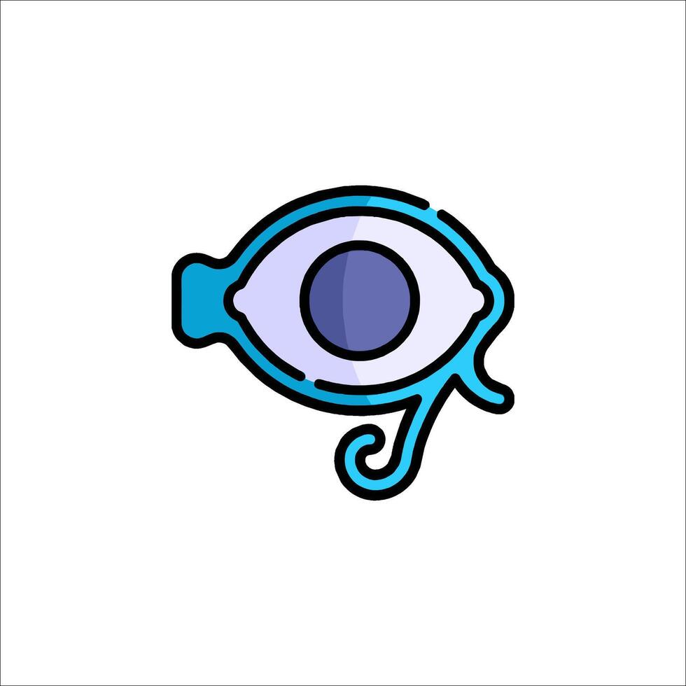 An eye icon with a blue outline vector