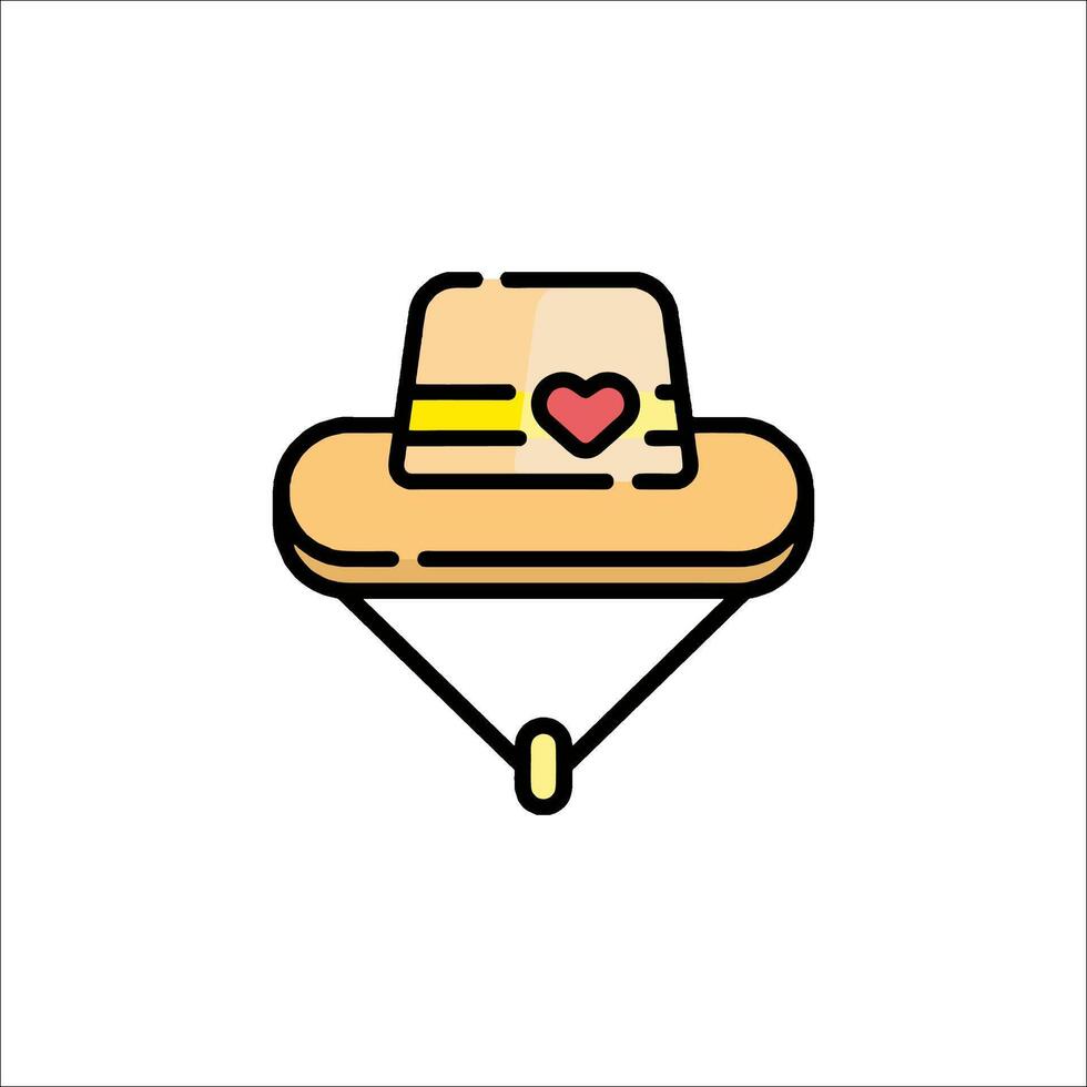 A hat with a heart on it vector