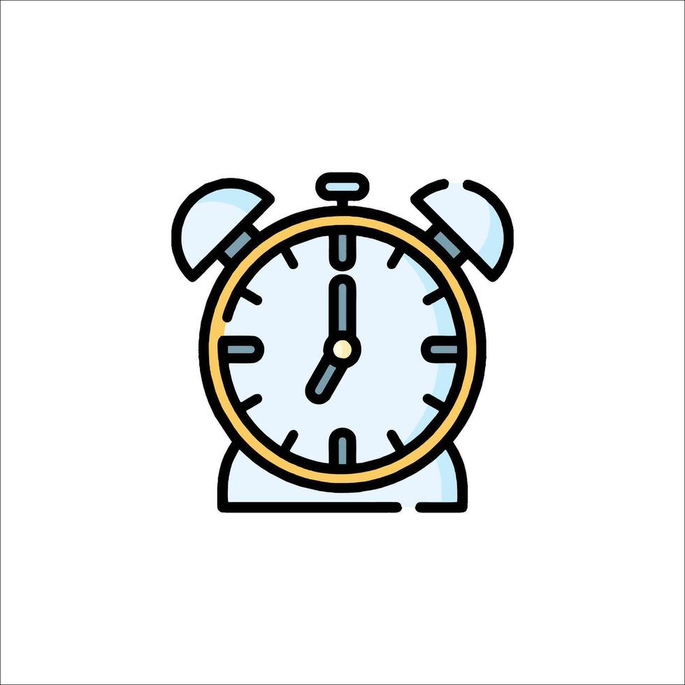 An alarm clock icon on a white background vector
