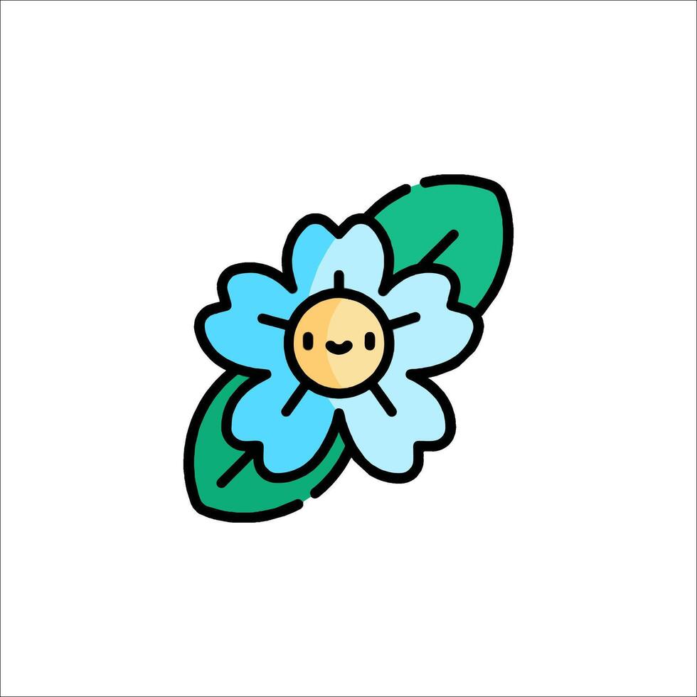 A cute flower with a smiley face on it vector