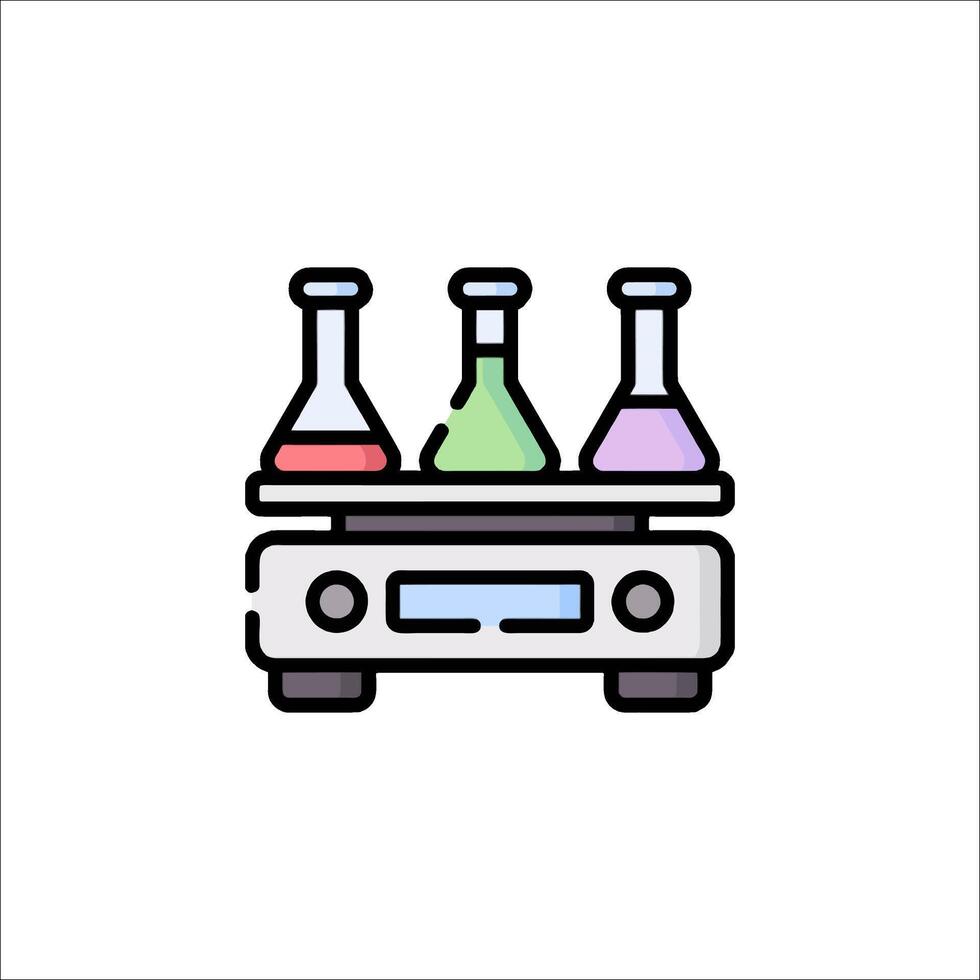 A laboratory with three test tubes on a scale vector