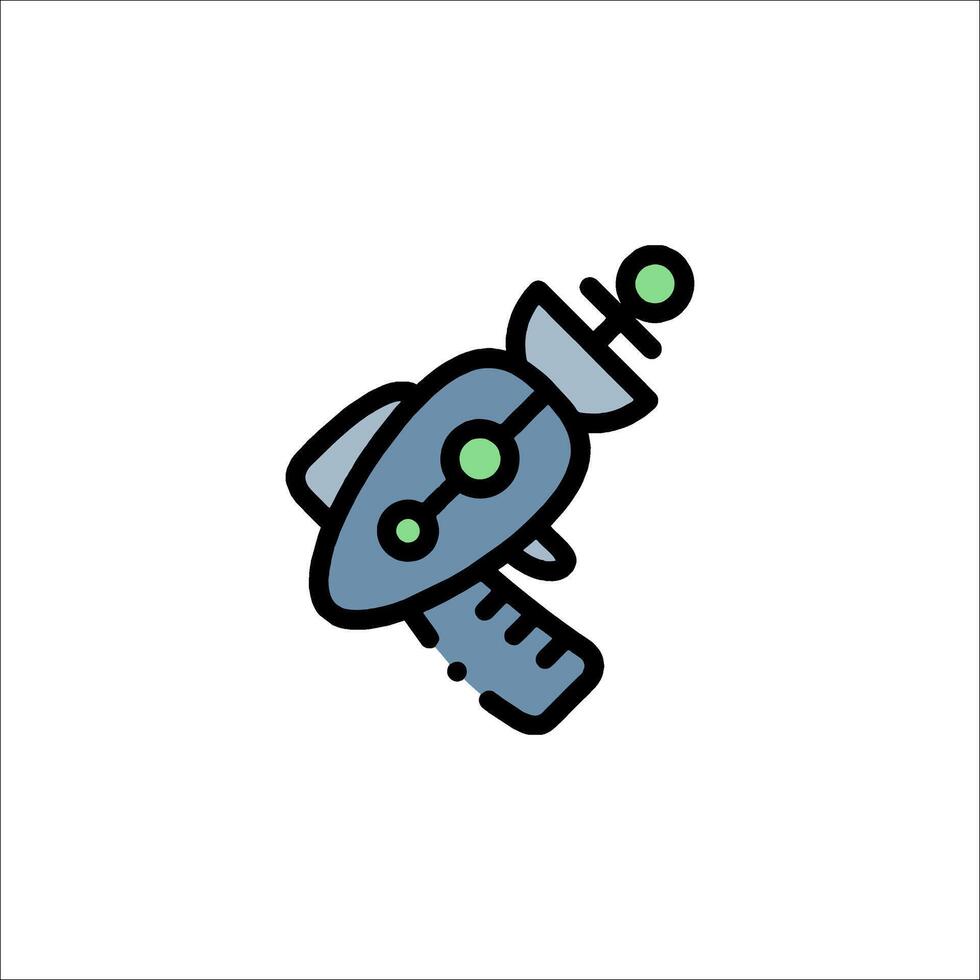 A gun icon with a green dot on it vector