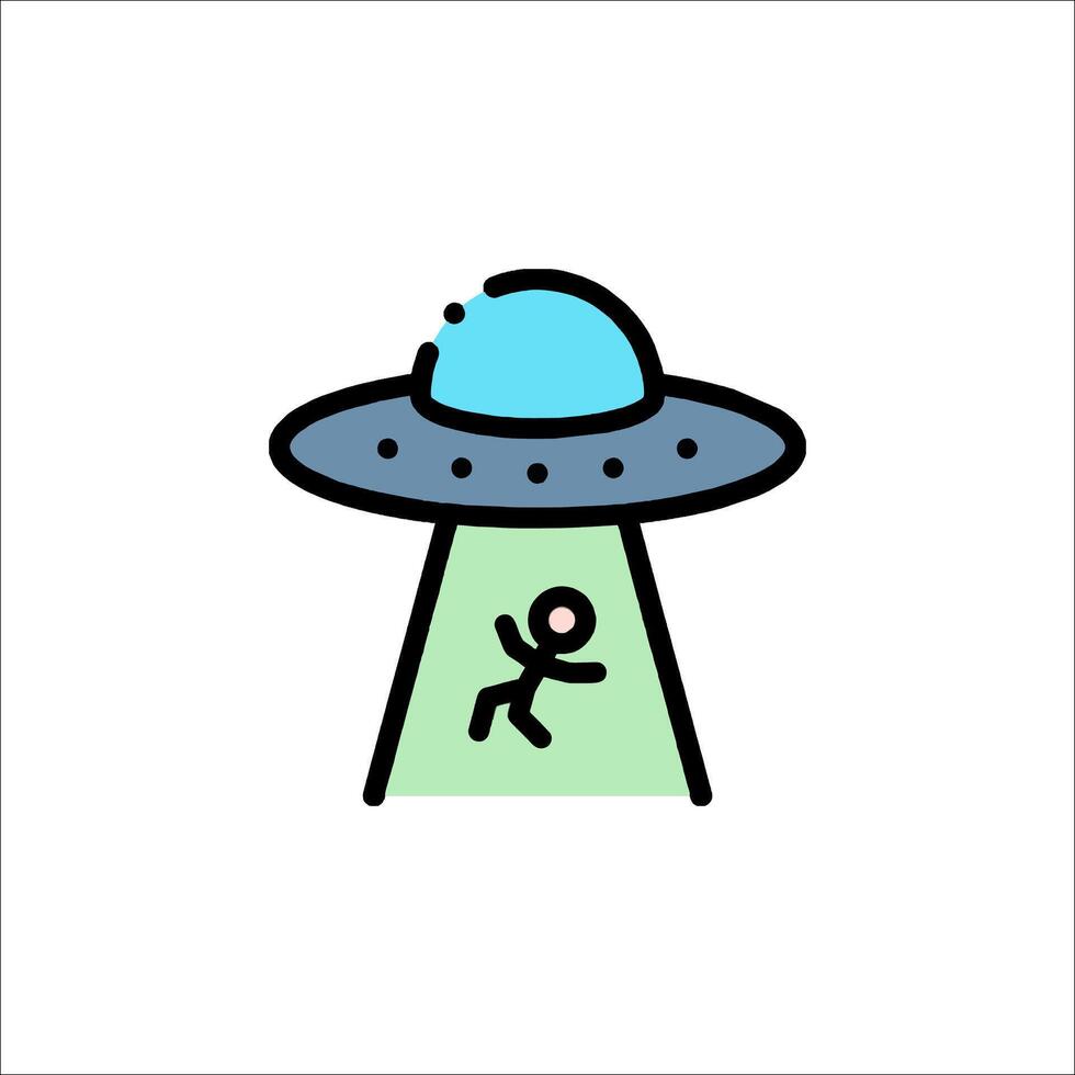 Alien abduction illustration vector