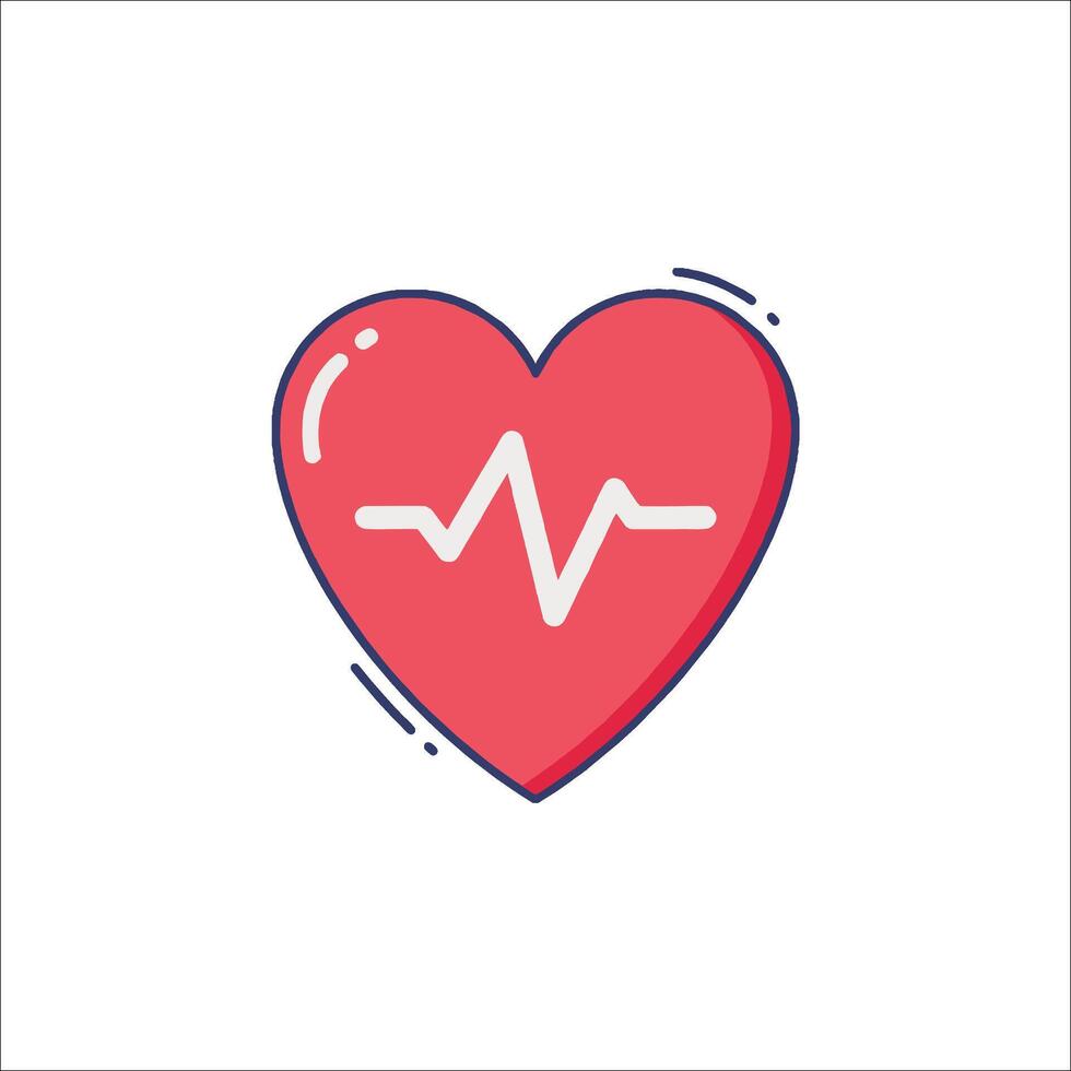 Heartbeat icon with a heartbeat line vector