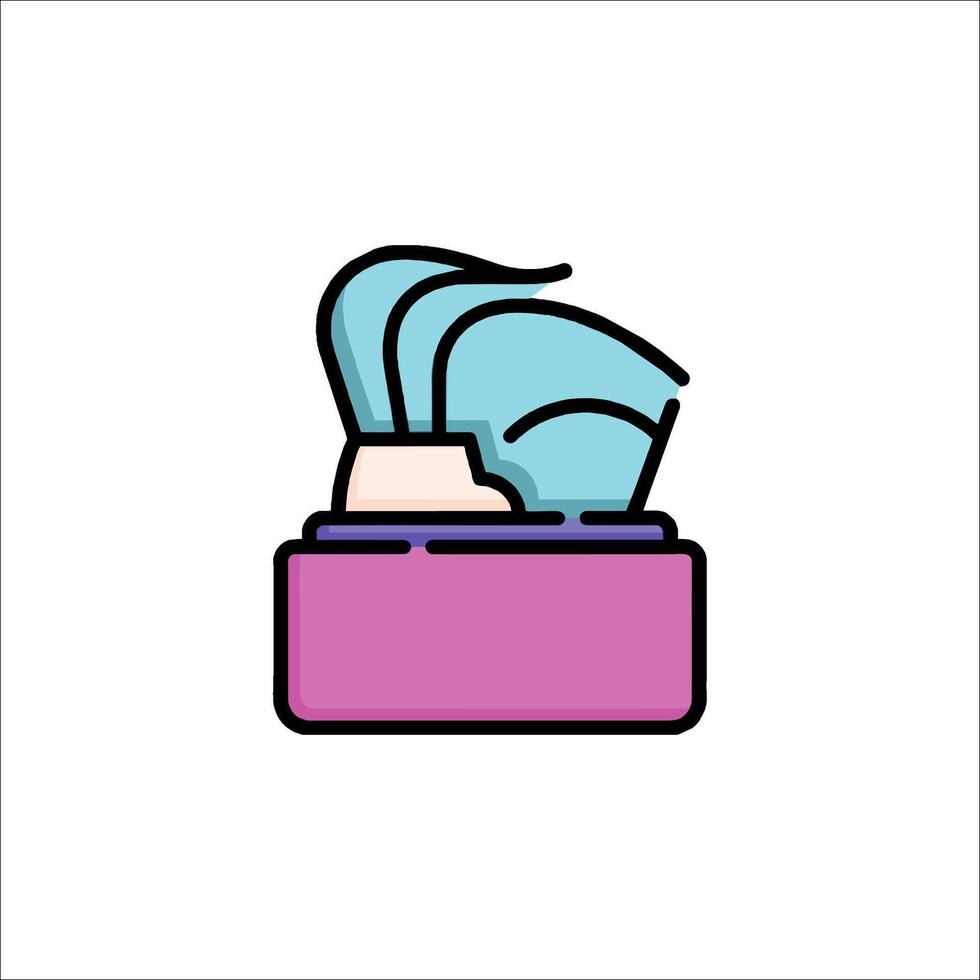 A pink box with a blue lid and a blue hand vector