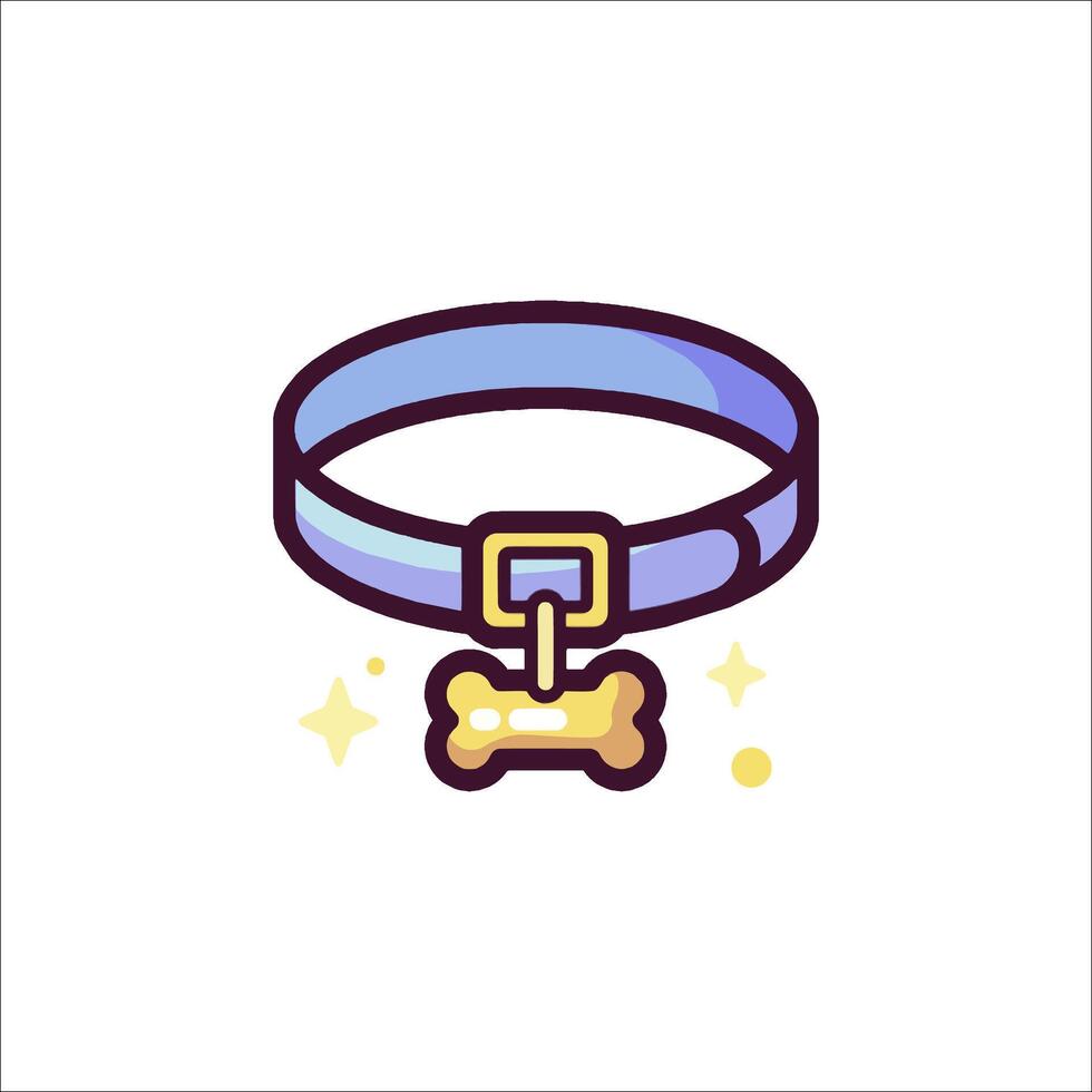 A dog collar with a bone on it vector