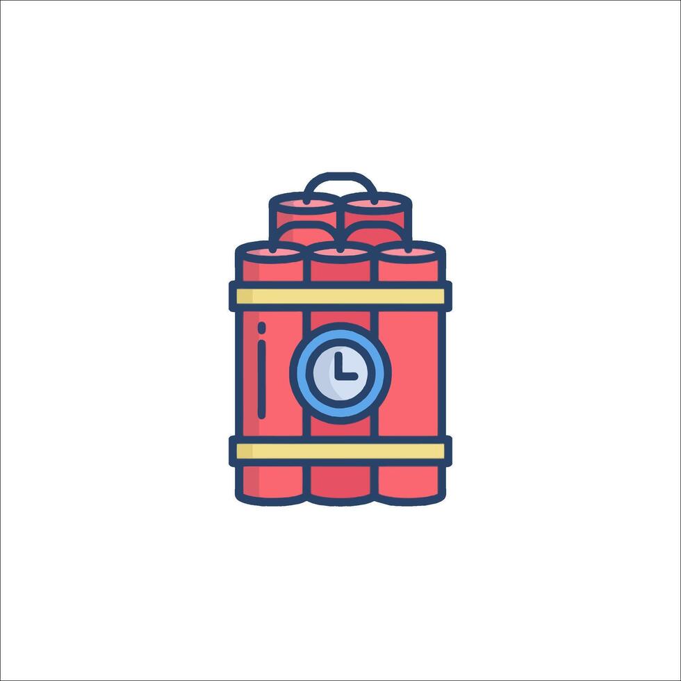 A red barrel with a clock inside it vector