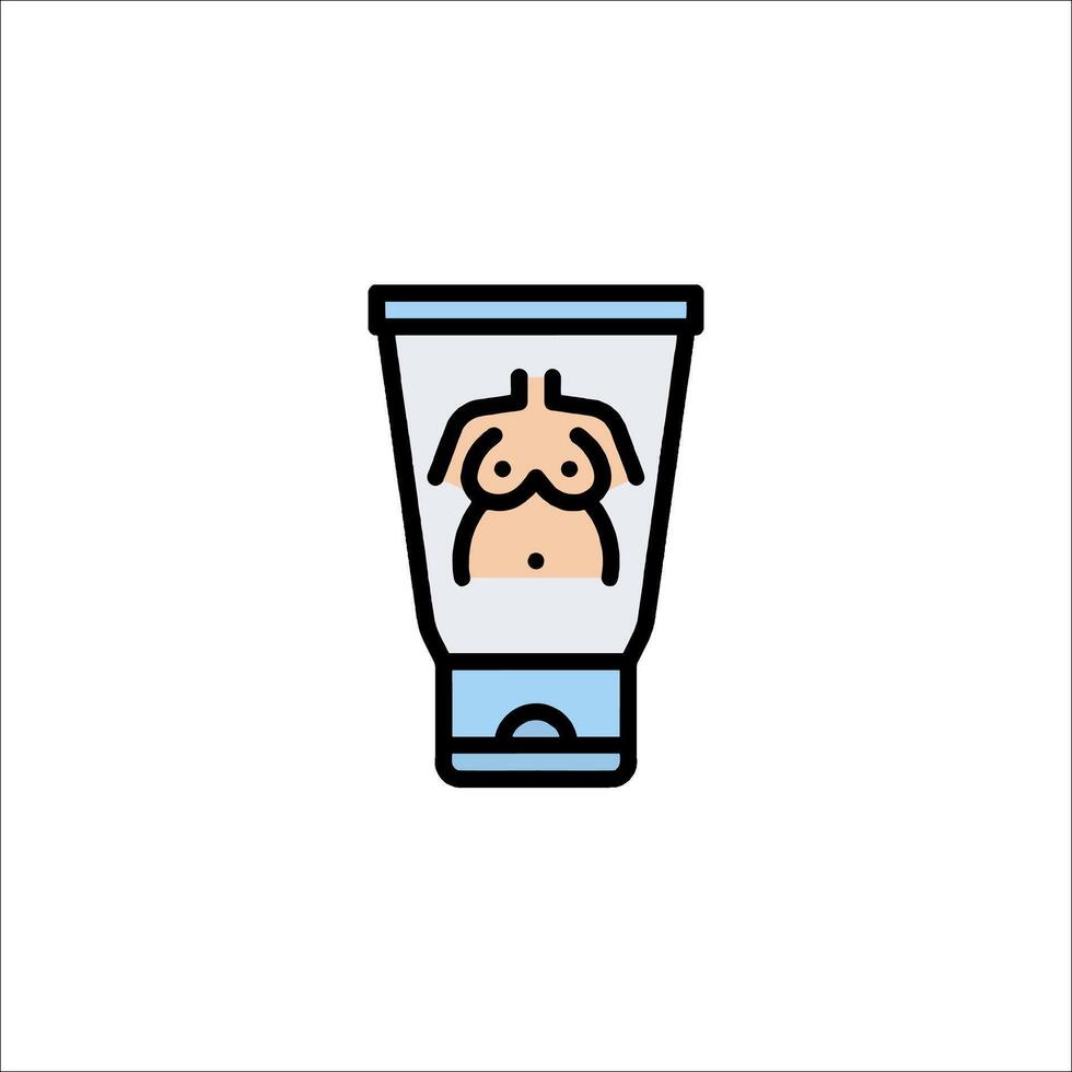 A tube of cream in a glass with a dog inside vector