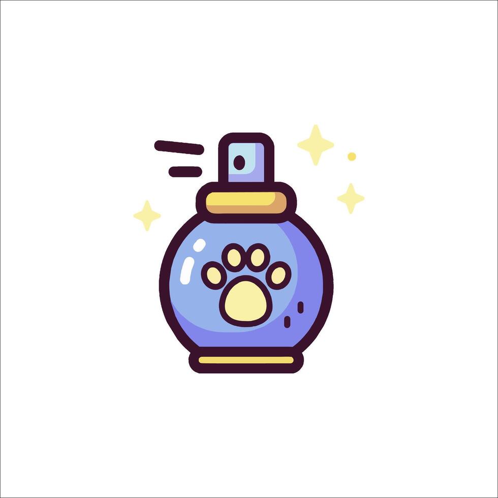 A blue bottle with a paw print on it vector