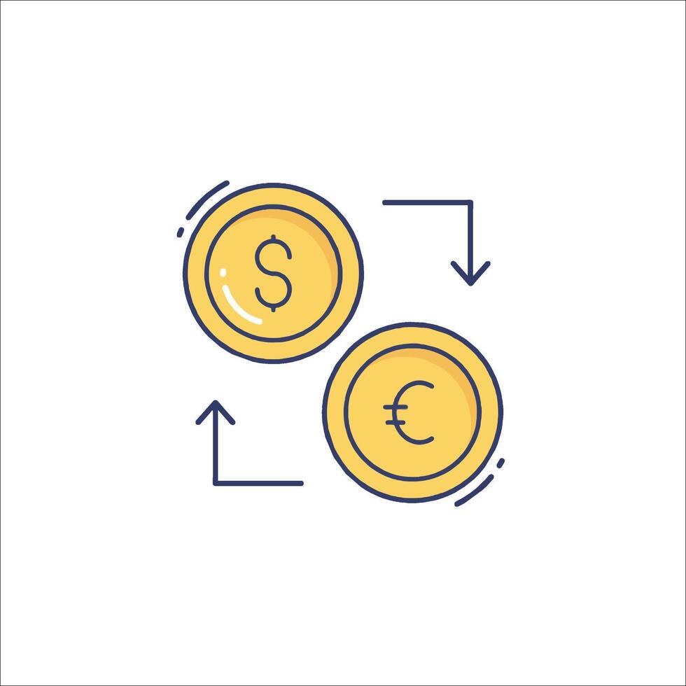 Money exchange line icon vector