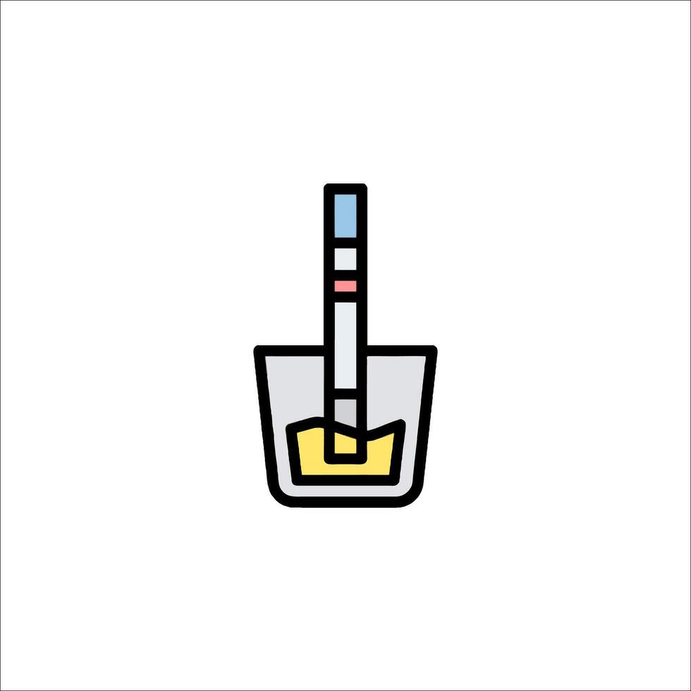 A test tube with a test strip in it vector