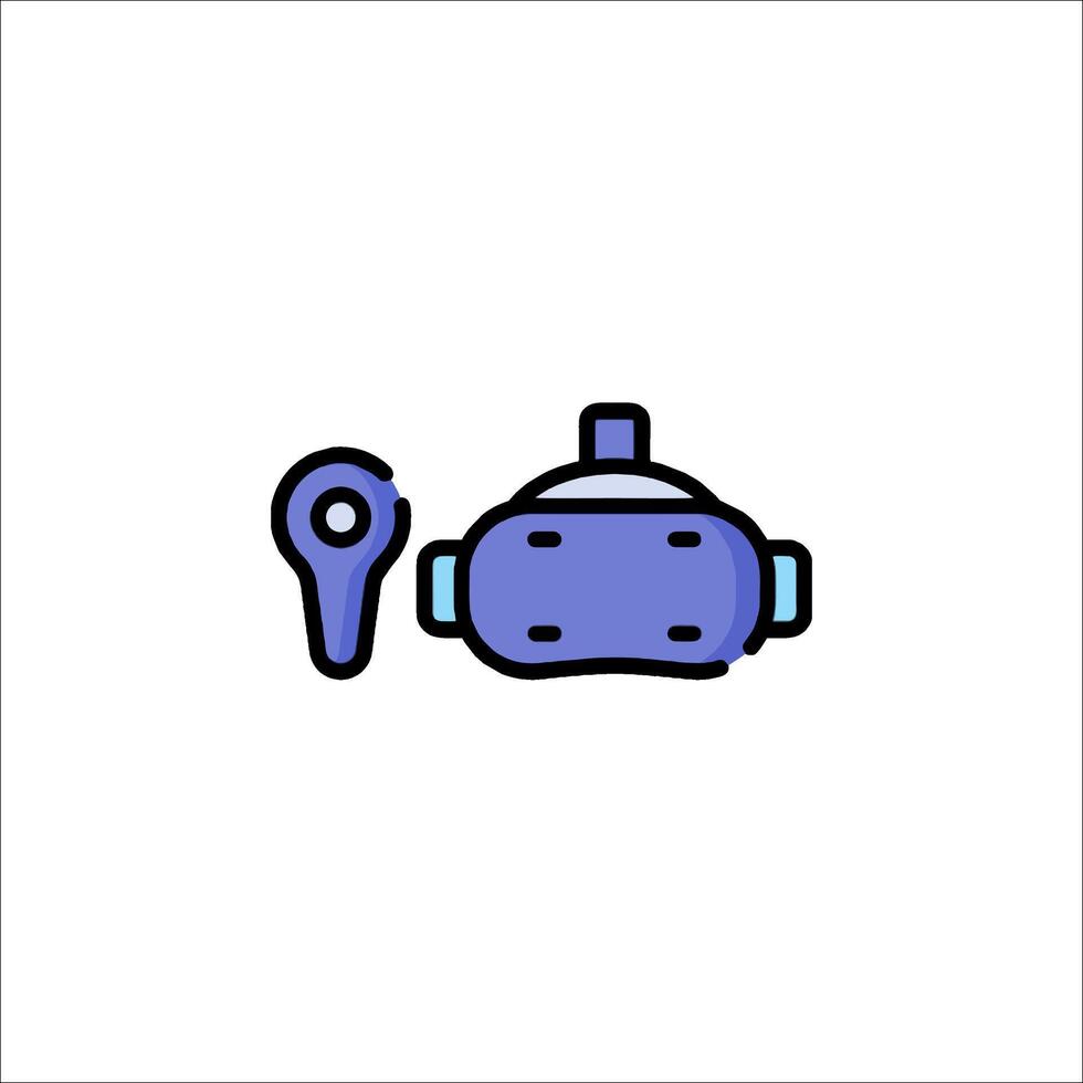 A virtual reality headset and a wrench icon vector